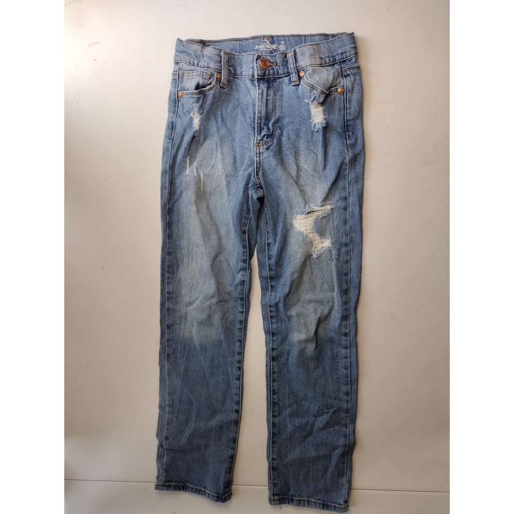 Jordache Kids Girlfriend Jeans Light Wash Distressed Size 10‎